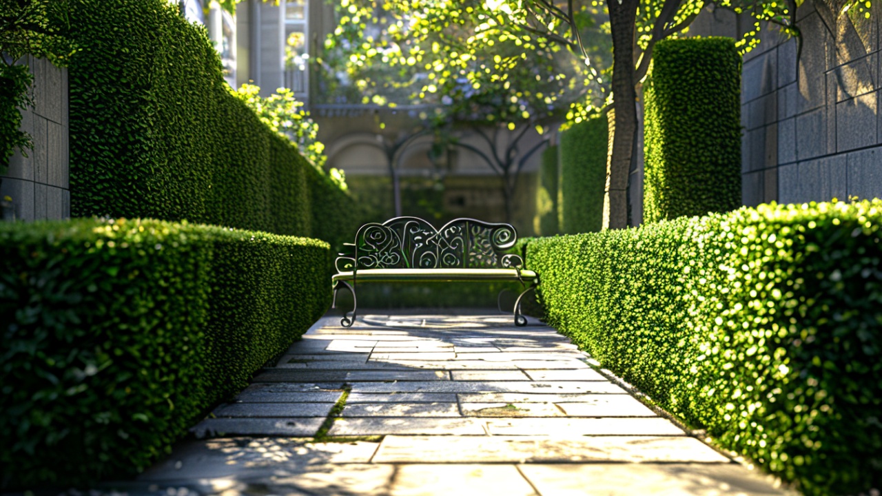 Jardim interno de edificio institucional